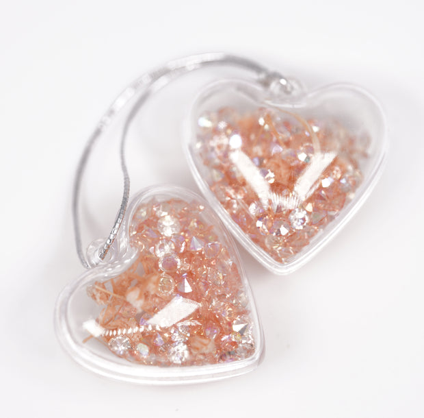 Clear Pink Floral Heart