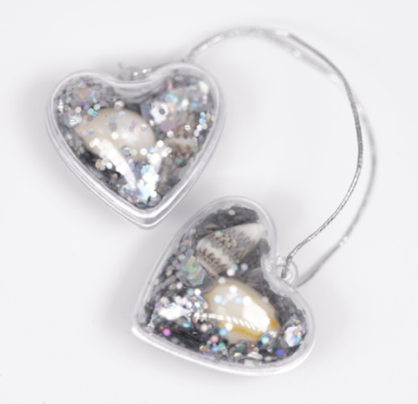 Clear Silver Shell Heart